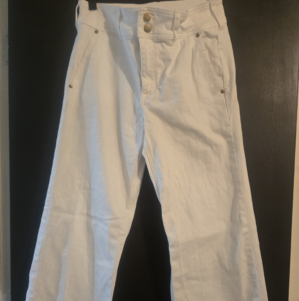 J. Crew White Denim Jeans with Branded Waistband